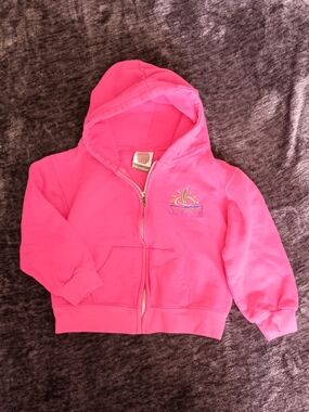 Ocean City, NJ Kids Bright Pink Hoodie/Jacket Full Zip Pockets  Resort Girls: 3T